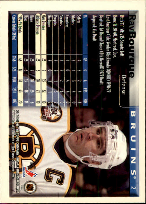 1995-96 Bowman #2 Ray Bourque back image