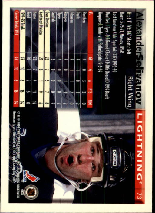 1995-96 Bowman #73 Alexander Selivanov back image