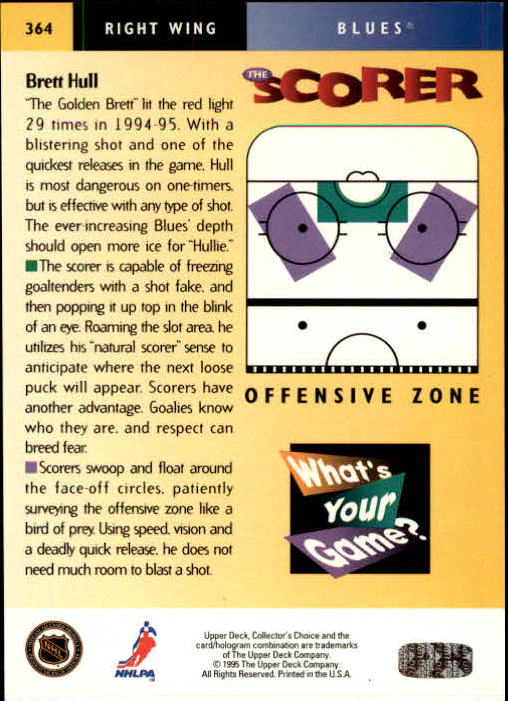 1995-96 Collector's Choice #364 Brett Hull WYG back image