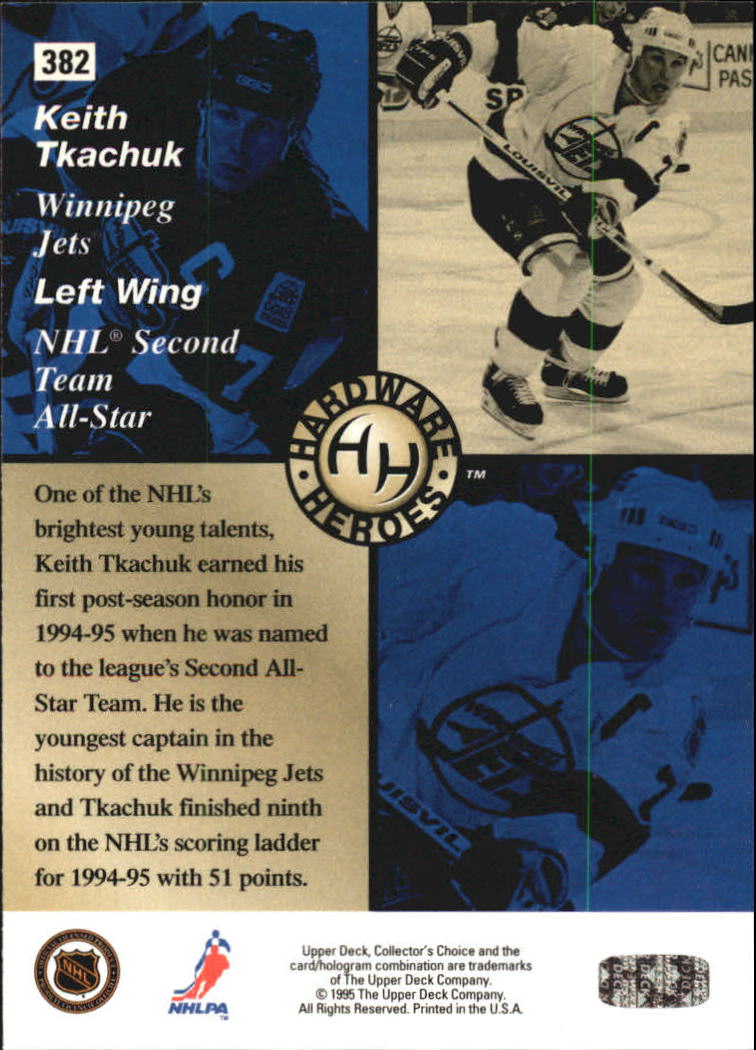 1995-96 Collector's Choice Player's Club #382 Keith Tkachuk HH back image