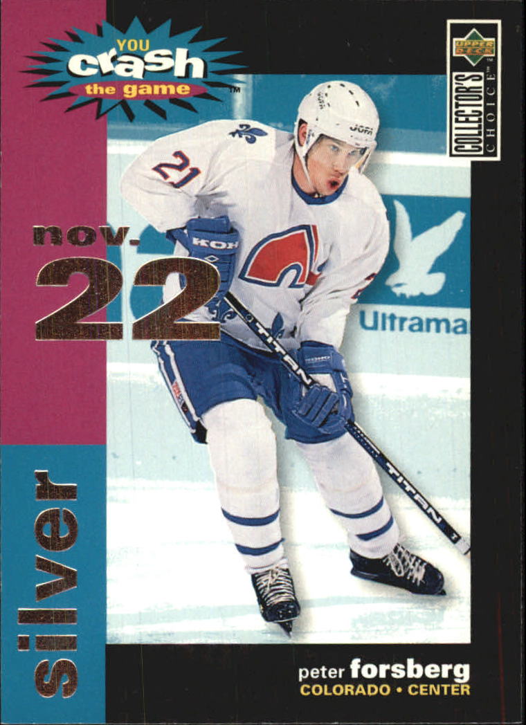 1995-96 Collector's Choice Crash the Game Silver #C20A Peter Forsberg 11/22/95