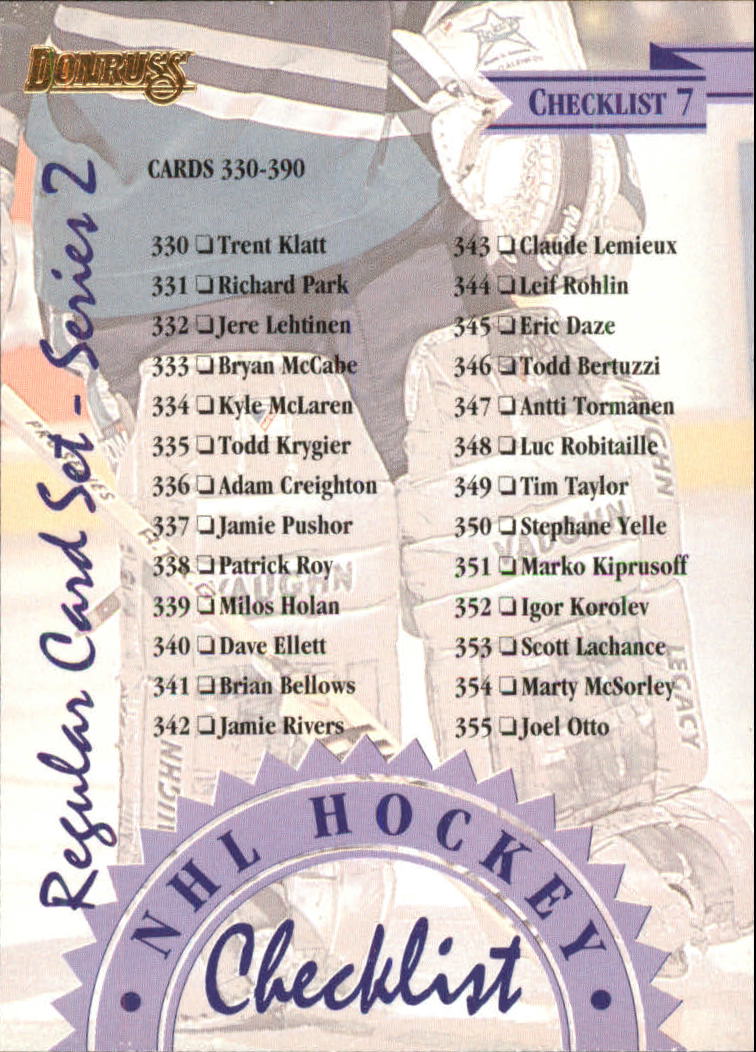 Sports Card Back
