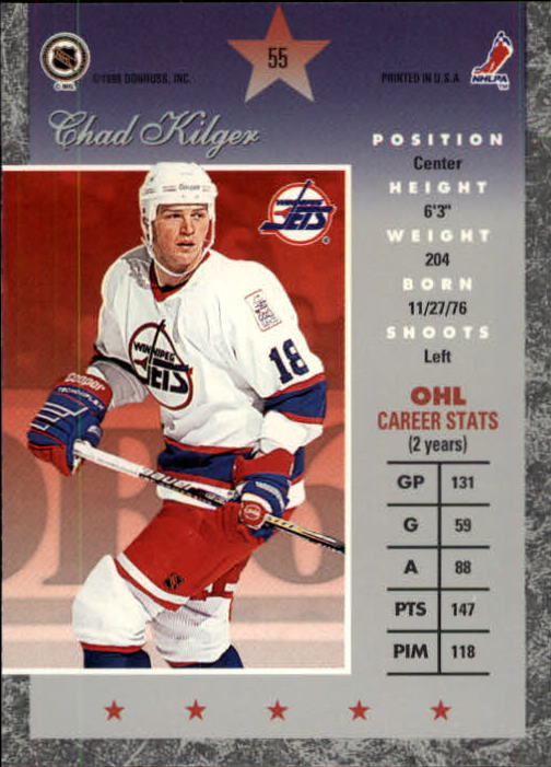 1995-96 Donruss Elite #55 Chad Kilger RC back image