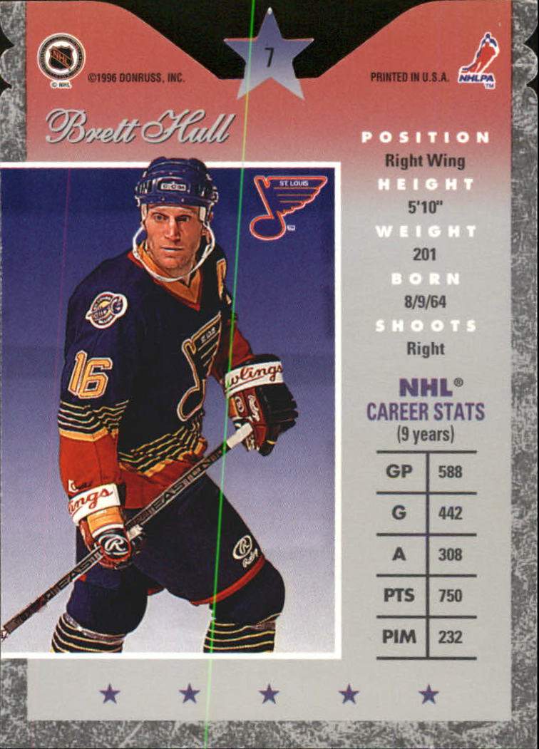 1995-96 Donruss Elite Die Cuts #7 Brett Hull back image