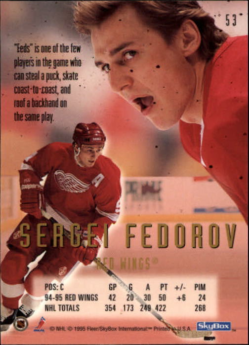 1995-96 Emotion #53 Sergei Fedorov back image