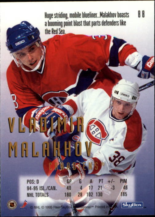 1995-96 Emotion #88 Vladimir Malakhov back image