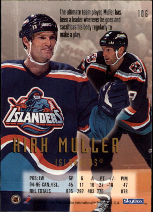 1995-96 Emotion #106 Kirk Muller back image