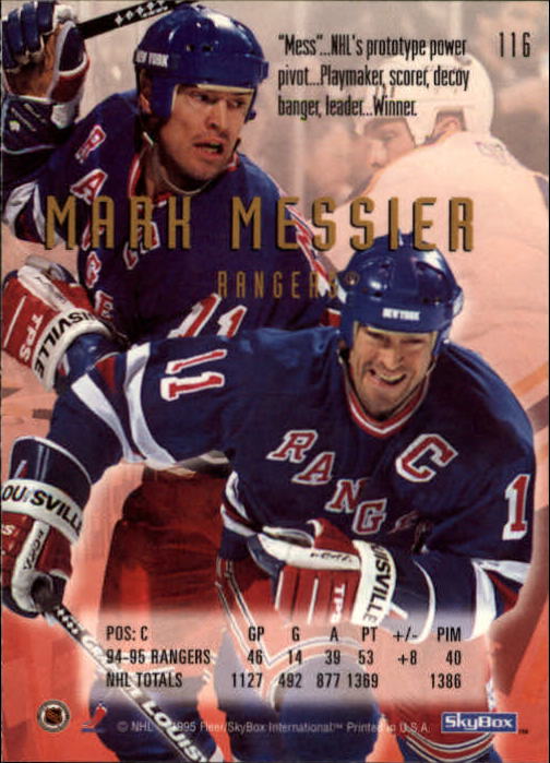 1995-96 Emotion #116 Mark Messier back image