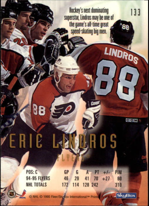 1995-96 Emotion #133 Eric Lindros back image