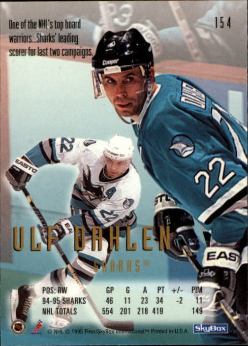 1995-96 Emotion #154 Ulf Dahlen back image