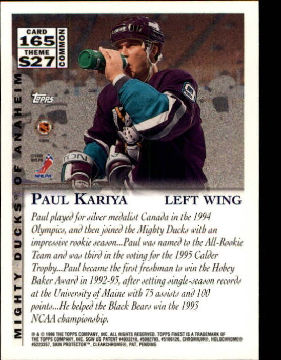 1995-96 Finest #165 Paul Kariya B back image