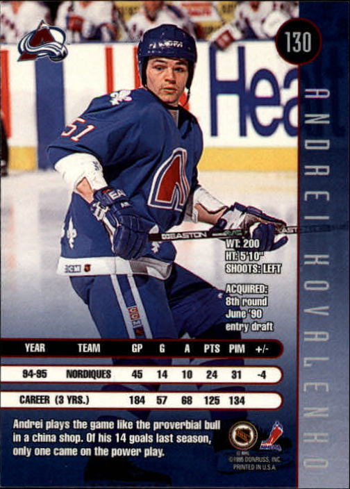 A6447- 1995-96 Leaf Hockey Card #s 1-200 +Rookies -You Pick- 15+ FREE US SHIP - Picture 229 of 353
