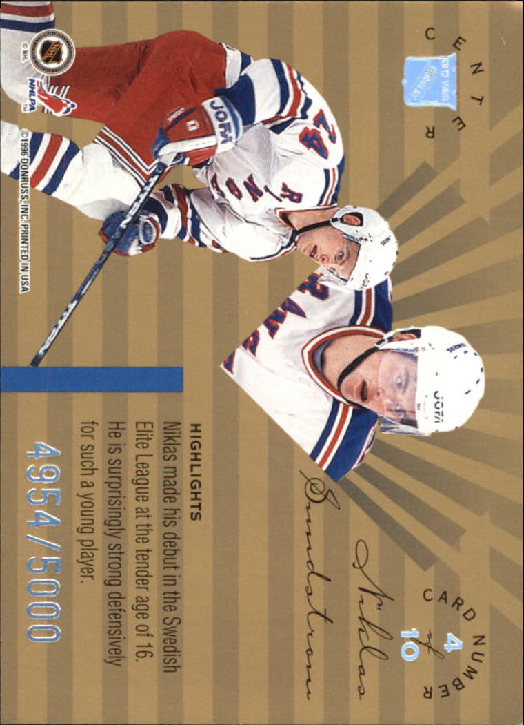 1995-96 Leaf Limited Rookie Phenoms #4 Niklas Sundstrom back image