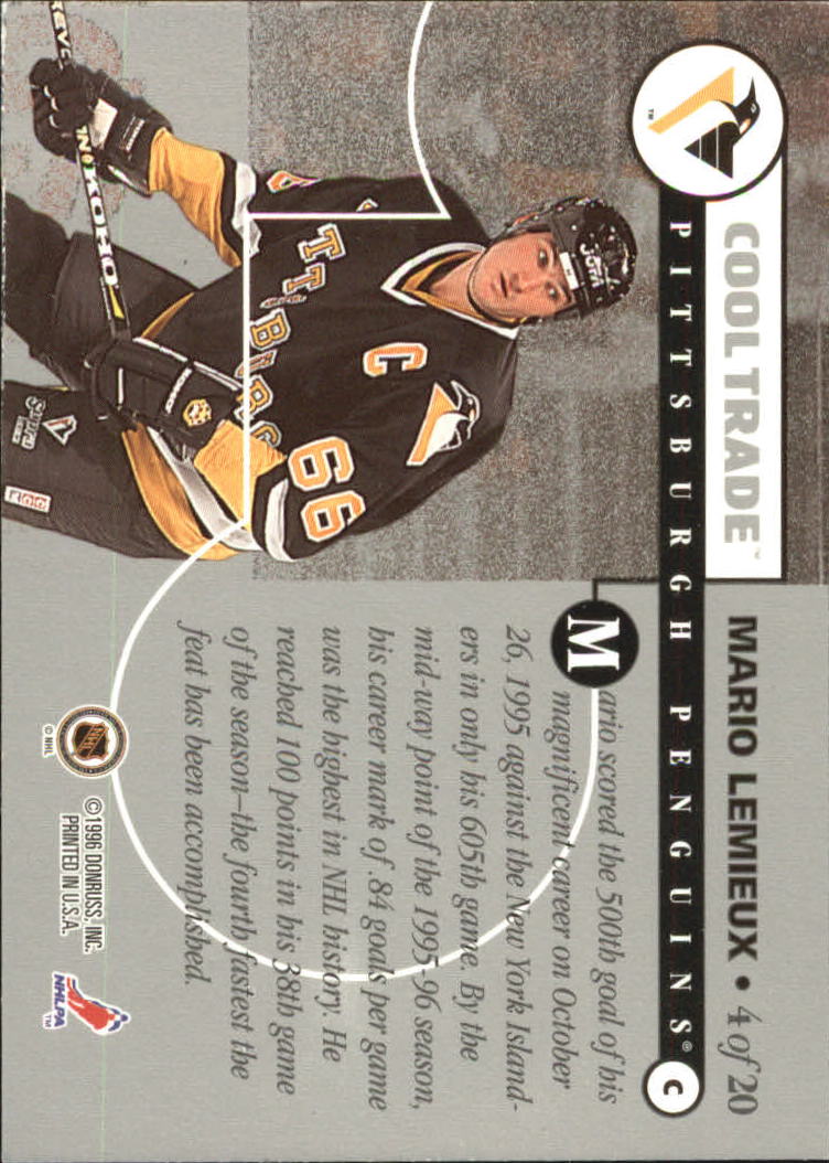 1995-96 NHL Cool Trade #4 Mario Lemieux back image