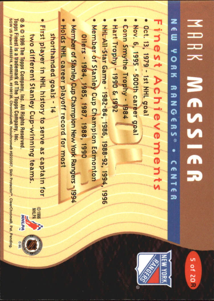 1995-96 NHL Cool Trade #5 Mark Messier back image