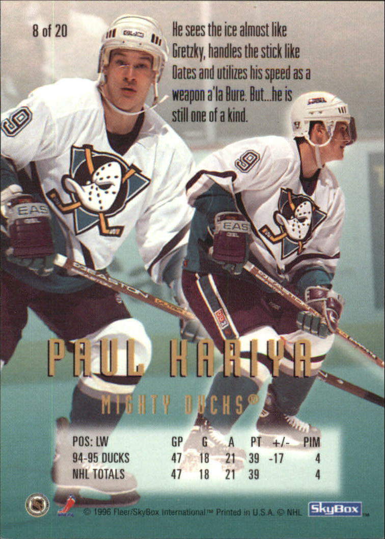 1995-96 NHL Cool Trade #8 Paul Kariya back image