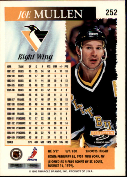 1995-96 Score #252 Joe Mullen back image