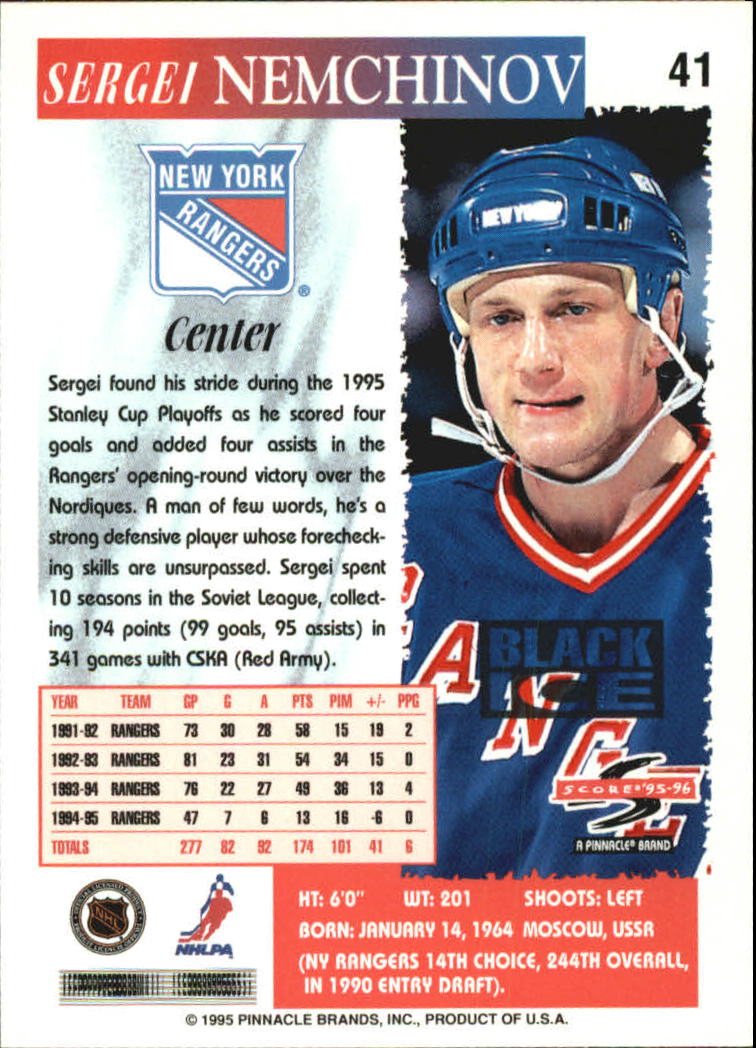 B4531- 1995-96 Score Black Ice Hockey Cards 1-200 -You Pick- 15+ FREE US SHIP - Picture 77 of 349