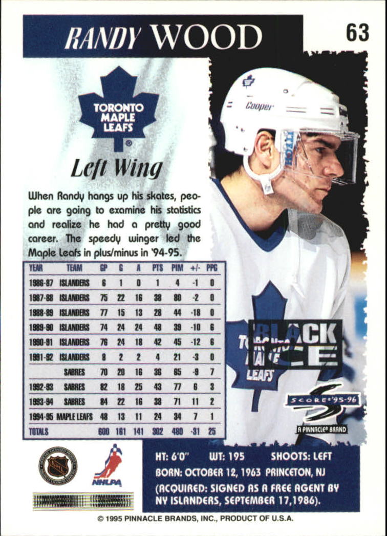 B4531- 1995-96 Score Black Ice Hockey Cards 1-200 -You Pick- 15+ FREE US SHIP - Picture 105 of 349