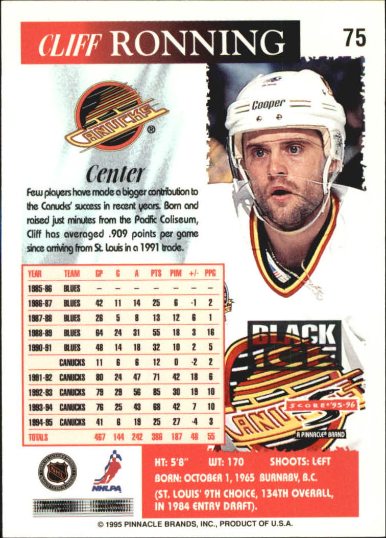 B4531- 1995-96 Score Black Ice Hockey Cards 1-200 -You Pick- 15+ FREE US SHIP - Picture 124 of 349