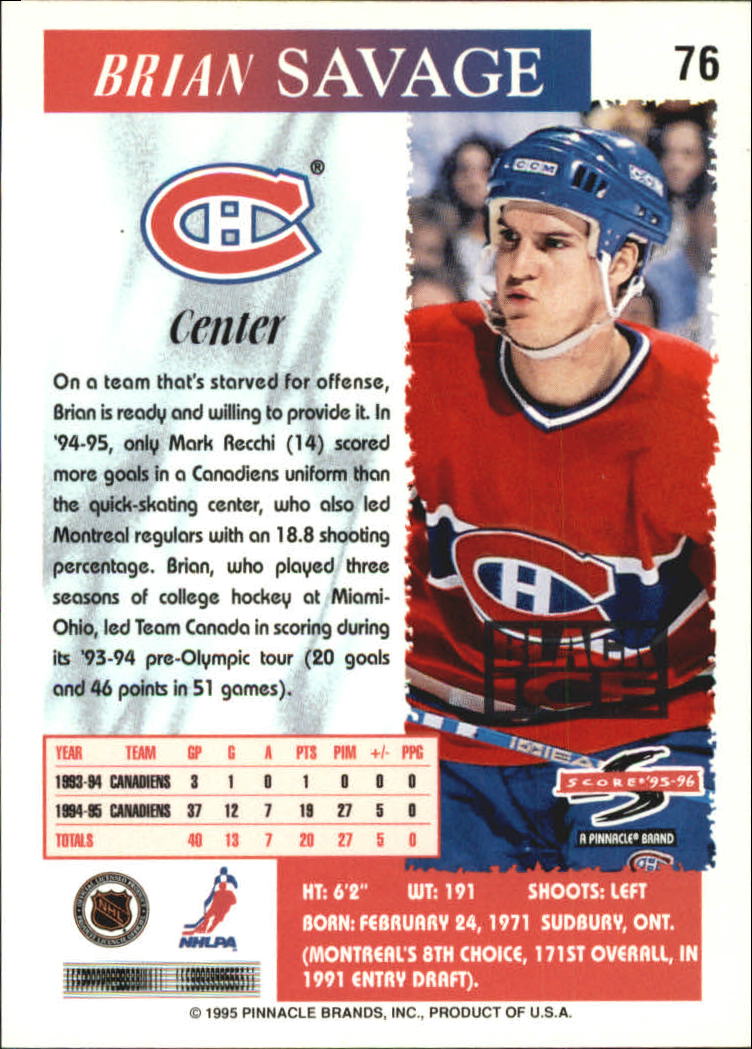 B4531- 1995-96 Score Black Ice Hockey Cards 1-200 -You Pick- 15+ FREE US SHIP - Picture 126 of 349