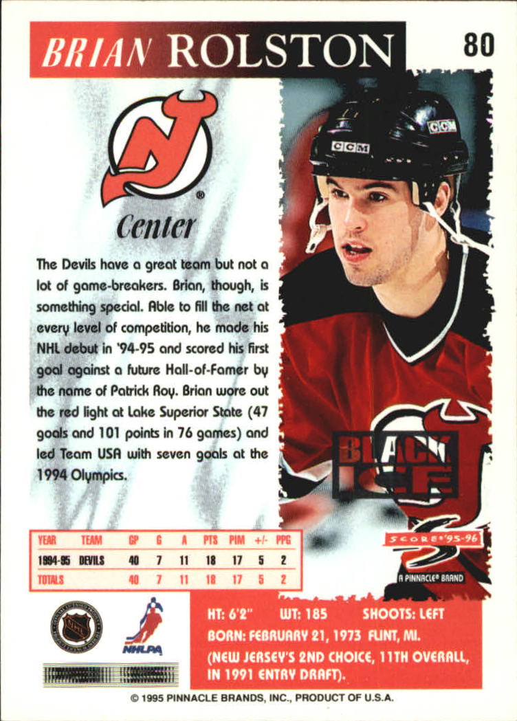 B4531- 1995-96 Score Black Ice Hockey Cards 1-200 -You Pick- 15+ FREE US SHIP - Picture 132 of 349