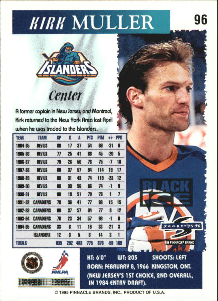 B4531- 1995-96 Score Black Ice Hockey Cards 1-200 -You Pick- 15+ FREE US SHIP - Picture 160 of 349