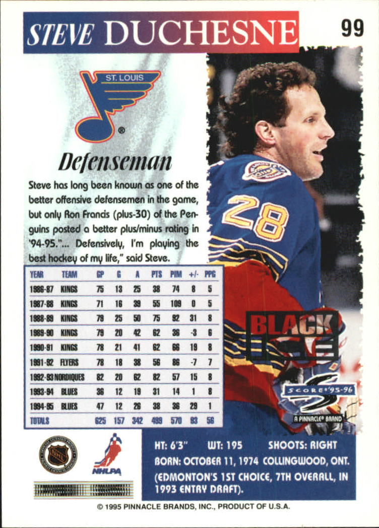 B4531- 1995-96 Score Black Ice Hockey Cards 1-200 -You Pick- 15+ FREE US SHIP - Picture 166 of 349