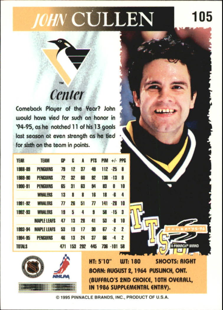B4531- 1995-96 Score Black Ice Hockey Cards 1-200 -You Pick- 15+ FREE US SHIP - Picture 178 of 349