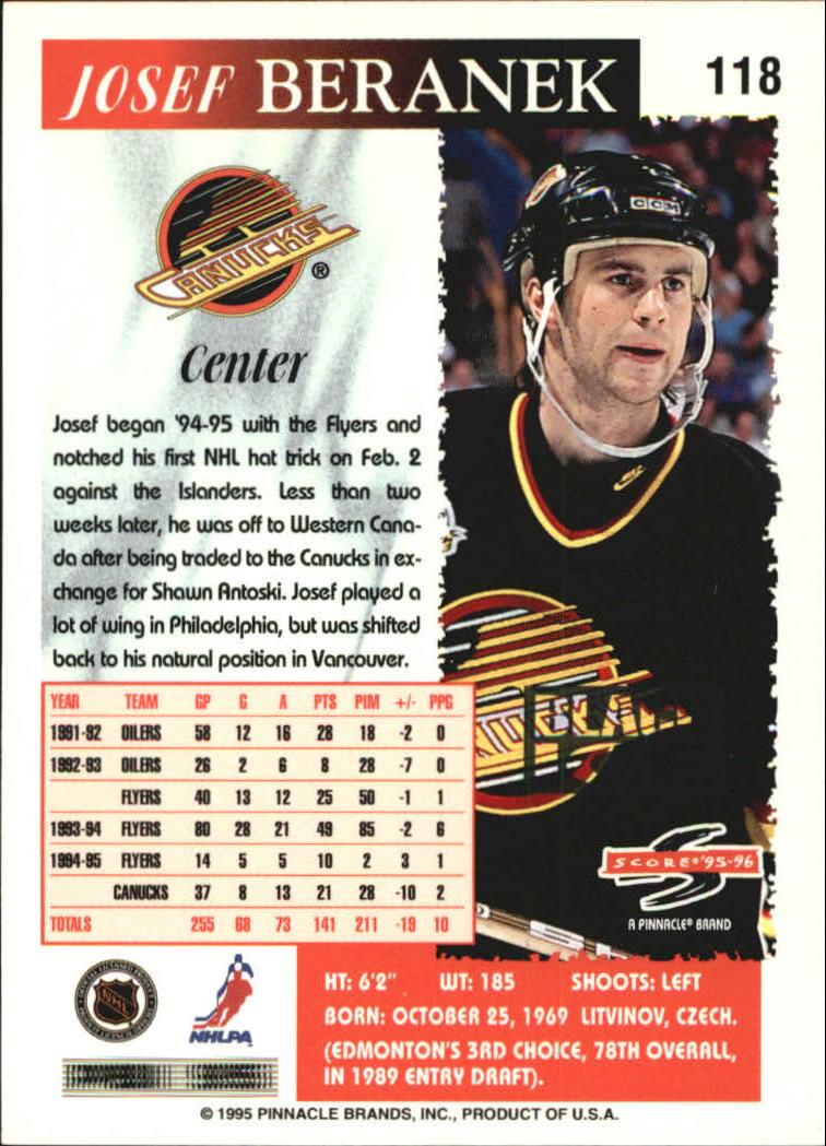 B4531- 1995-96 Score Black Ice Hockey Cards 1-200 -You Pick- 15+ FREE US SHIP - Picture 202 of 349