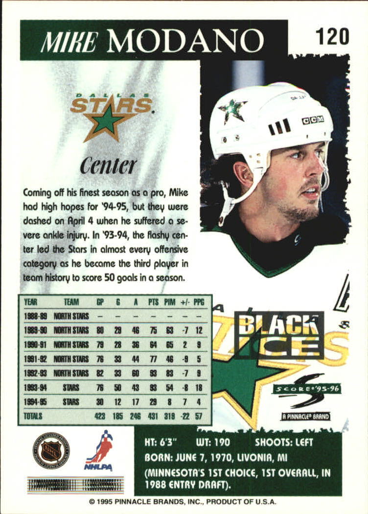 B4531- 1995-96 Score Black Ice Hockey Cards 1-200 -You Pick- 15+ FREE US SHIP - Picture 206 of 349
