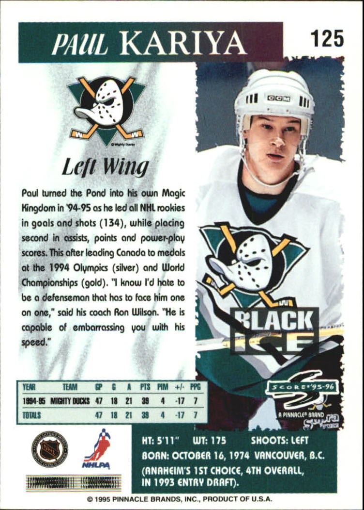 B4531- 1995-96 Score Black Ice Hockey Cards 1-200 -You Pick- 15+ FREE US SHIP - Picture 216 of 349