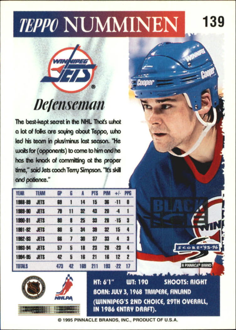 B4531- 1995-96 Score Black Ice Hockey Cards 1-200 -You Pick- 15+ FREE US SHIP - Picture 242 of 349