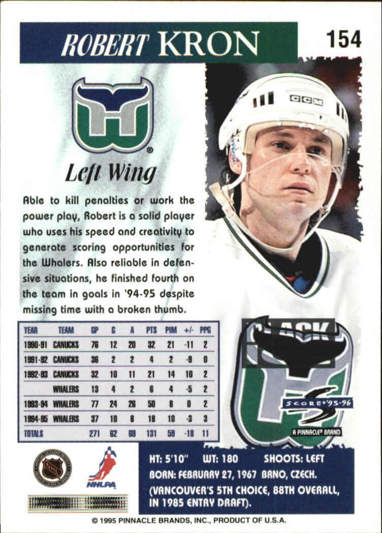B4531- 1995-96 Score Black Ice Hockey Cards 1-200 -You Pick- 15+ FREE US SHIP - Picture 266 of 349