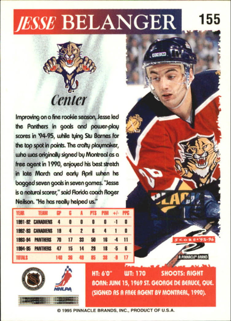 B4531- 1995-96 Score Black Ice Hockey Cards 1-200 -You Pick- 15+ FREE US SHIP - Picture 268 of 349