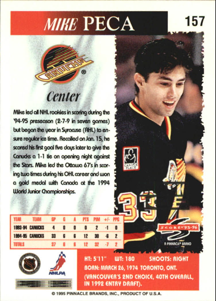 B4531- 1995-96 Score Black Ice Hockey Cards 1-200 -You Pick- 15+ FREE US SHIP - Picture 272 of 349
