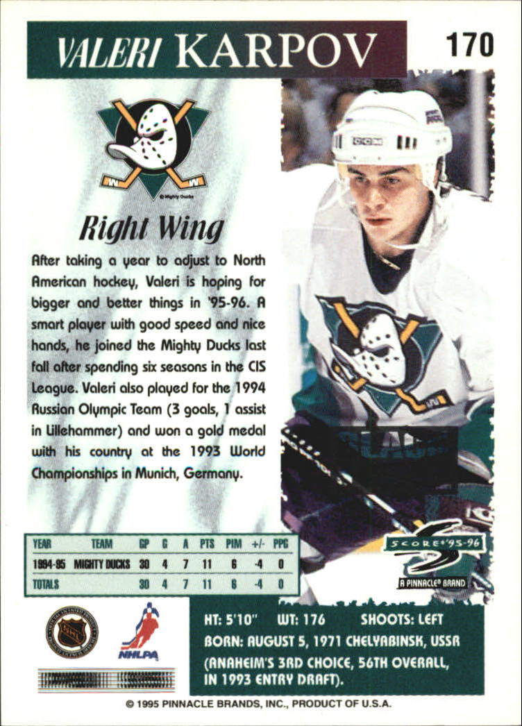 B4531- 1995-96 Score Black Ice Hockey Cards 1-200 -You Pick- 15+ FREE US SHIP - Picture 295 of 349