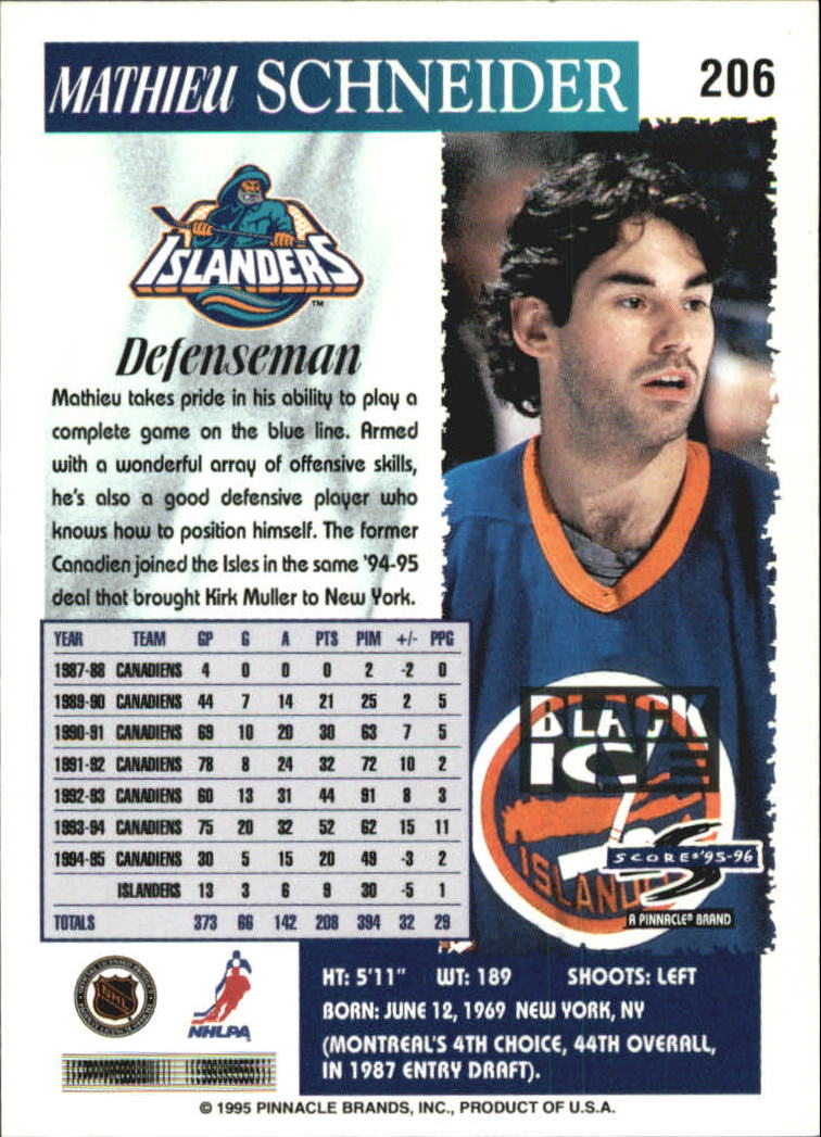 B4531- 1995-96 Score Black Ice Hockey Cards 201-330 -You Pick- 15+ FREE US SHIP - Picture 9 of 228
