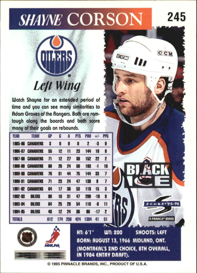B4531- 1995-96 Score Black Ice Hockey Cards 201-330 -You Pick- 15+ FREE US SHIP - Picture 81 of 228