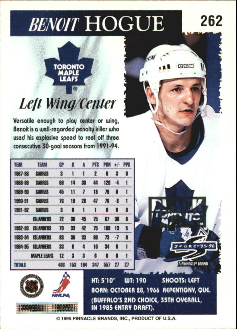 B4531- 1995-96 Score Black Ice Hockey Cards 201-330 -You Pick- 15+ FREE US SHIP - Picture 114 of 228