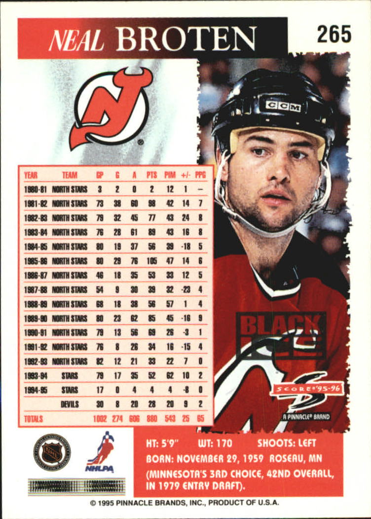 B4531- 1995-96 Score Black Ice Hockey Cards 201-330 -You Pick- 15+ FREE US SHIP - Picture 118 of 228