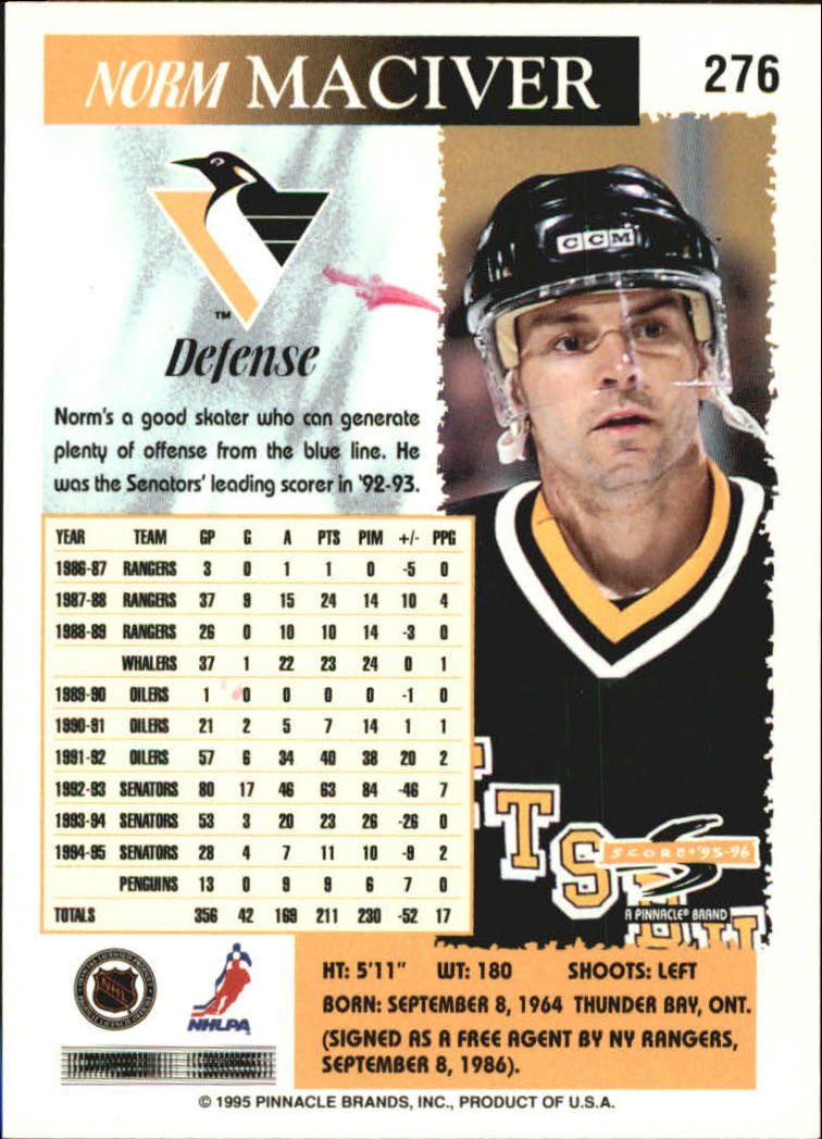 B4531- 1995-96 Score Black Ice Hockey Cards 201-330 -You Pick- 15+ FREE US SHIP - Picture 141 of 228
