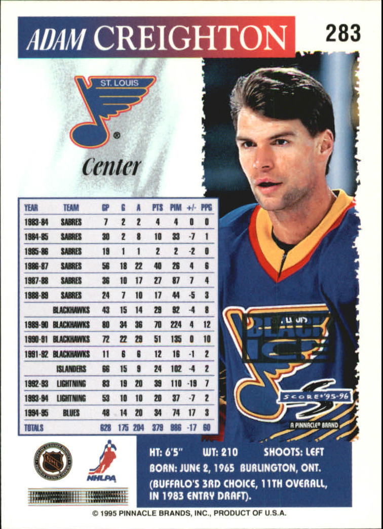 B4531- 1995-96 Score Black Ice Hockey Cards 201-330 -You Pick- 15+ FREE US SHIP - Picture 155 of 228