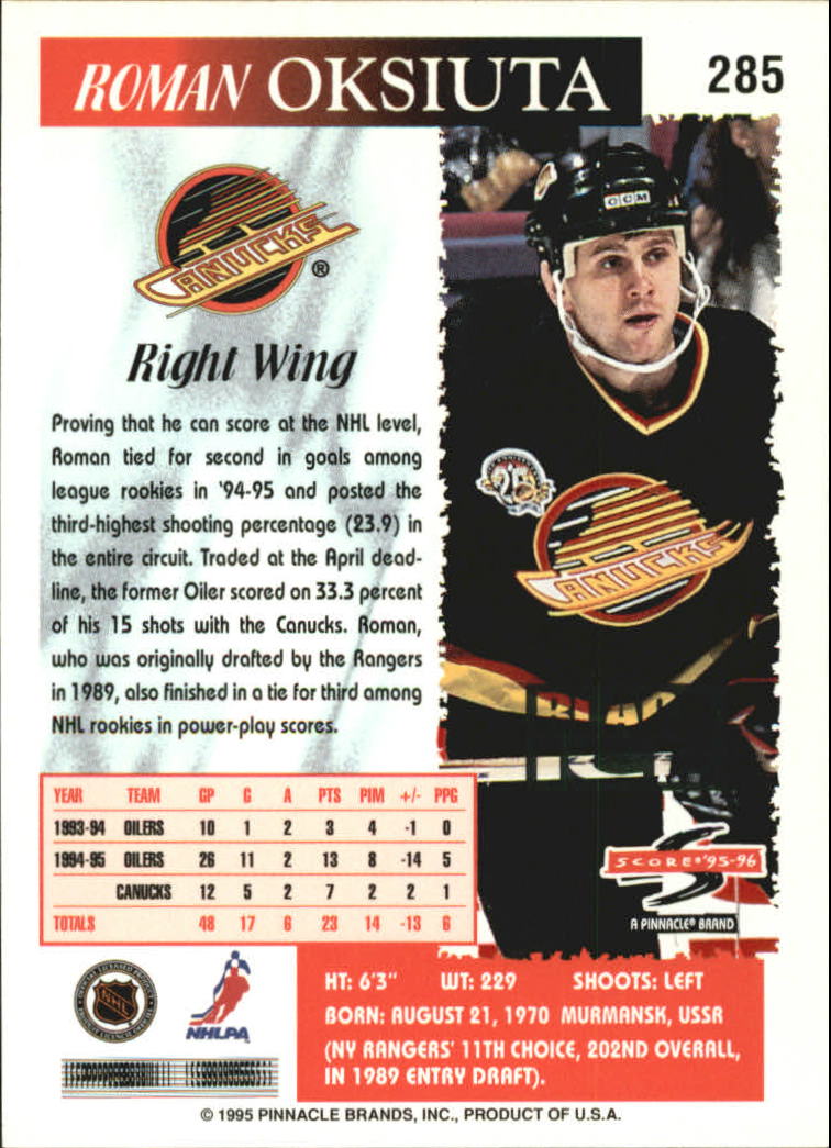 B4531- 1995-96 Score Black Ice Hockey Cards 201-330 -You Pick- 15+ FREE US SHIP - Picture 159 of 228