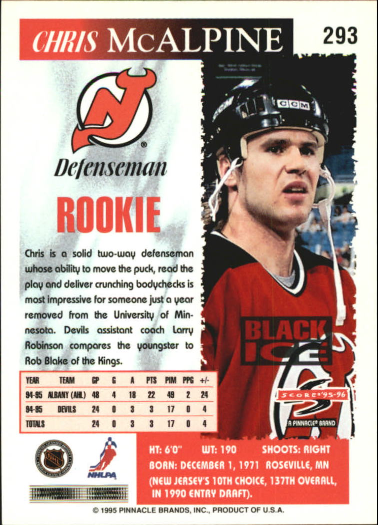 B4531- 1995-96 Score Black Ice Hockey Cards 201-330 -You Pick- 15+ FREE US SHIP - Picture 171 of 228
