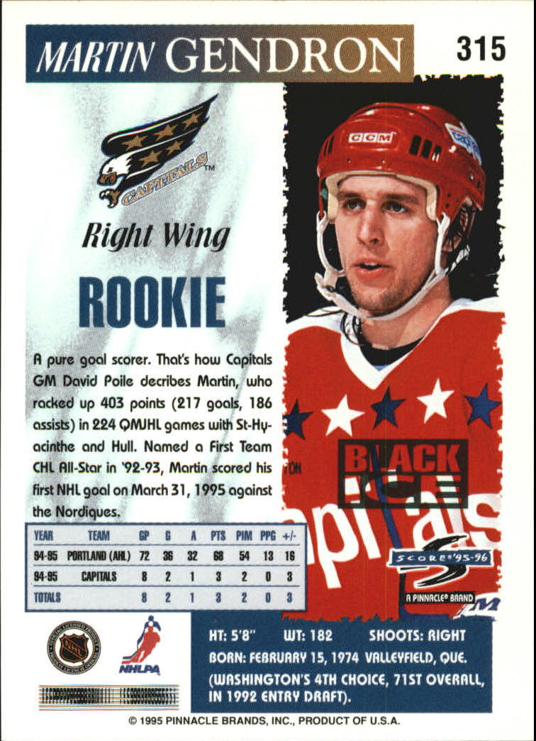 B4531- 1995-96 Score Black Ice Hockey Cards 201-330 -You Pick- 15+ FREE US SHIP - Picture 200 of 228