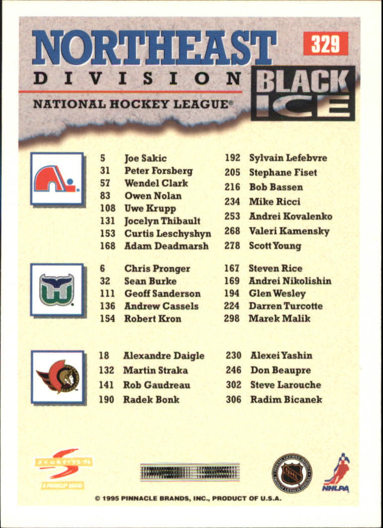 B4531- 1995-96 Score Black Ice Hockey Cards 201-330 -You Pick- 15+ FREE US SHIP - Picture 226 of 228