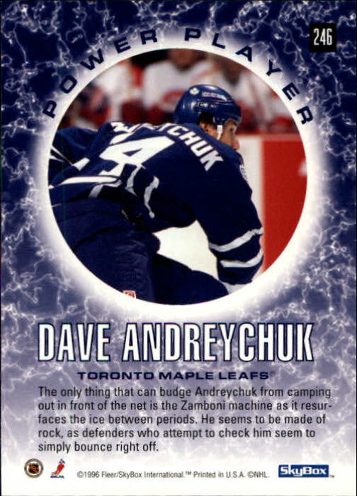 1995-96 SkyBox Impact #246 Dave Andreychuk PP back image