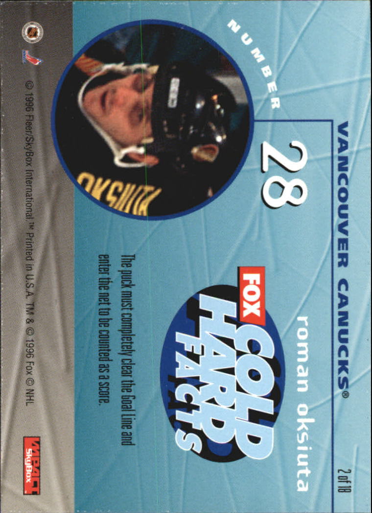 1995-96 SkyBox Impact NHL On Fox #2 Roman Oksiuta back image