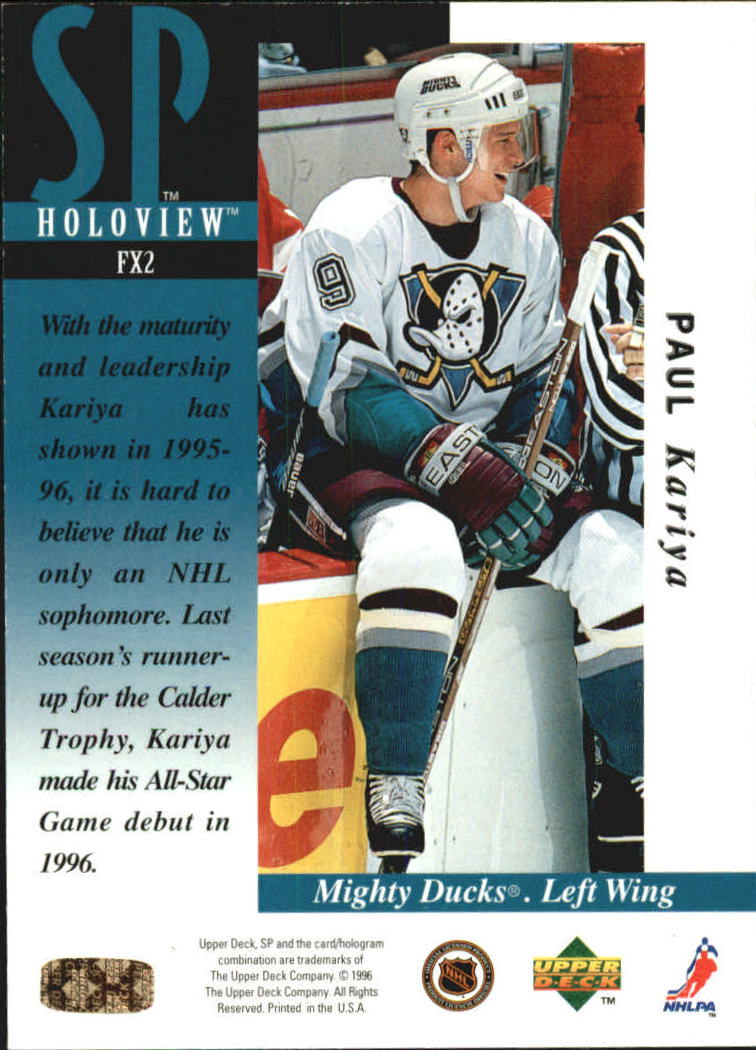 1995-96 SP Holoviews #FX2 Paul Kariya back image